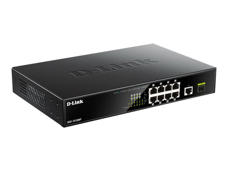D-Link | 10 Gigabit port Switch with PoE | DGS-1010MP | Unmanaged | Desktop / Rackmount | Gigabit Ethernet (copper) ports quantity 1 | SFP ports quantity 1 | Power over Ethernet (PoE) ports quantity 8