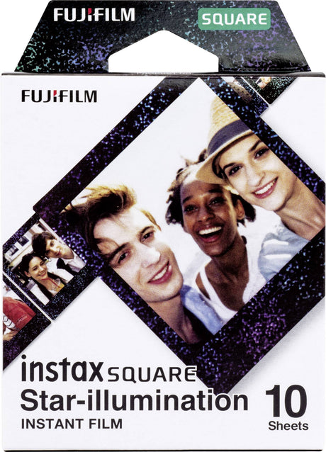 Fujifilm | Instax Square star Illumination Instant film (10pl) | 86 x 72 mm | Print Size: 86mm x 72mm, Image size: 62mm x 62mm | Quantity 10