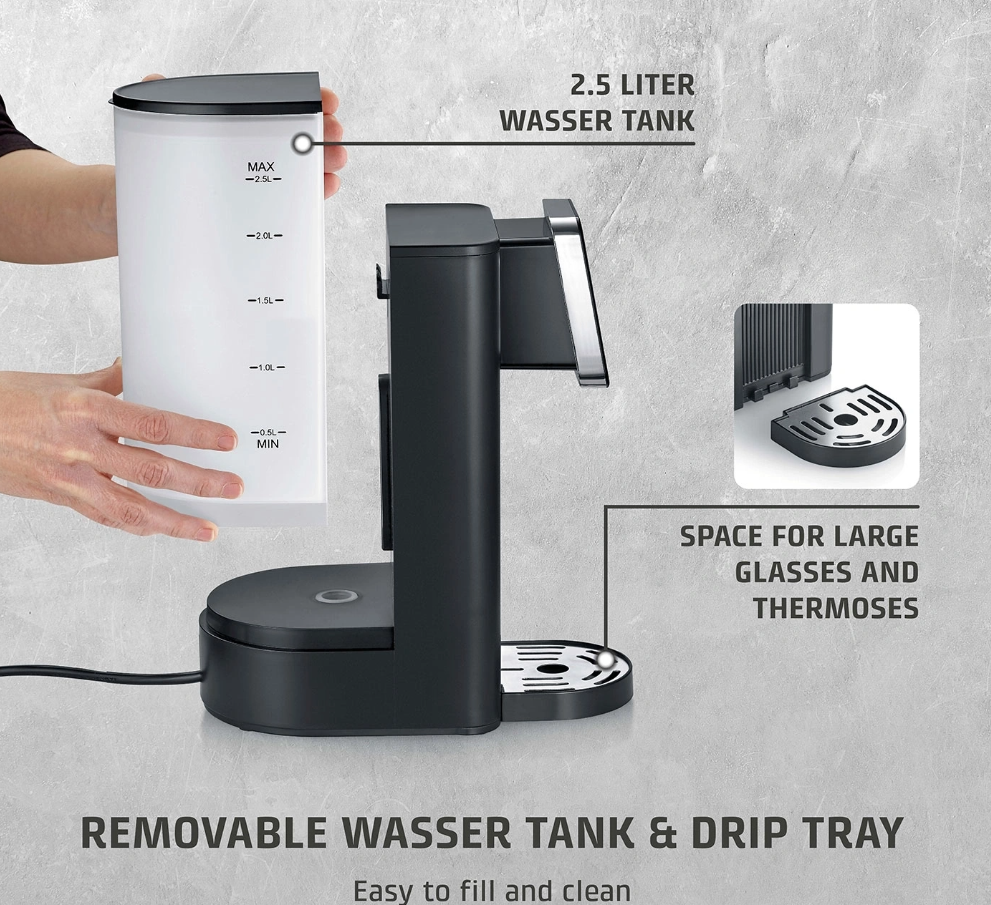 Caso | Turbo Hot Water Dispenser | HW 616 | Water Dispenser | 2600 W | 2.5 L | Plastic/Stainless Steel | Black/Stainless Steel