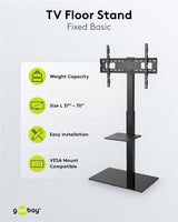 Goobay Floor stand | TV Floor Stand Basic, Size L | Swivel | 37-70 " | Maximum weight (capacity) 40 kg | Black