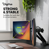 Digitus Desk Mount | Tilt, rotation, pivot | Dual design monitor mount, 2x 35", 2x 10 kg | 35 " | Maximum weight (capacity) 20 kg | Black