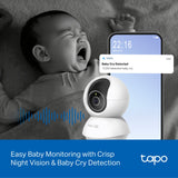 TP-LINK | Tapo C250 | Pan/Tilt AI Home Security Wi-Fi Camera | PTZ | 8 MP | 4mm/F1.6 | H.265 | MicroSD Card up to 512 GB