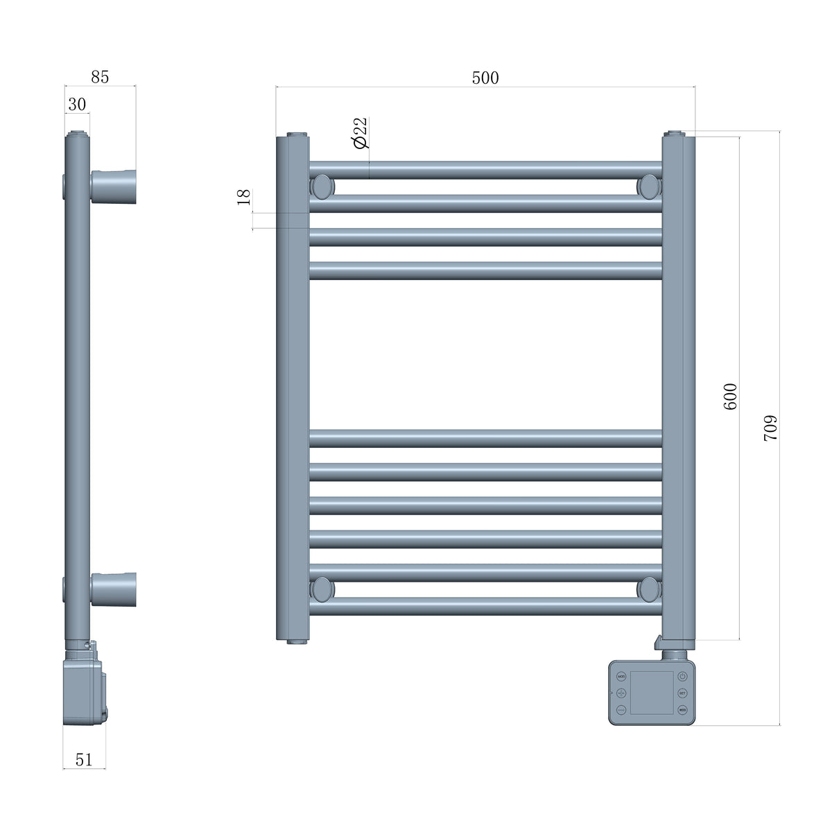 Adler LED Electric Bathroom Radiator | AD 7823 | Radiator | 400 W | White | IP24