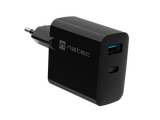 Natec Ribera USB Charger, 1x USB-A, 1x USB-C, 45 W | NUC-2143