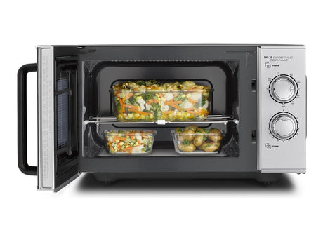 Caso | Ceramic Microwave Oven with Grill | MG 25 Ecostyle | Free standing | 900 W | 25 L | Grill | Silver