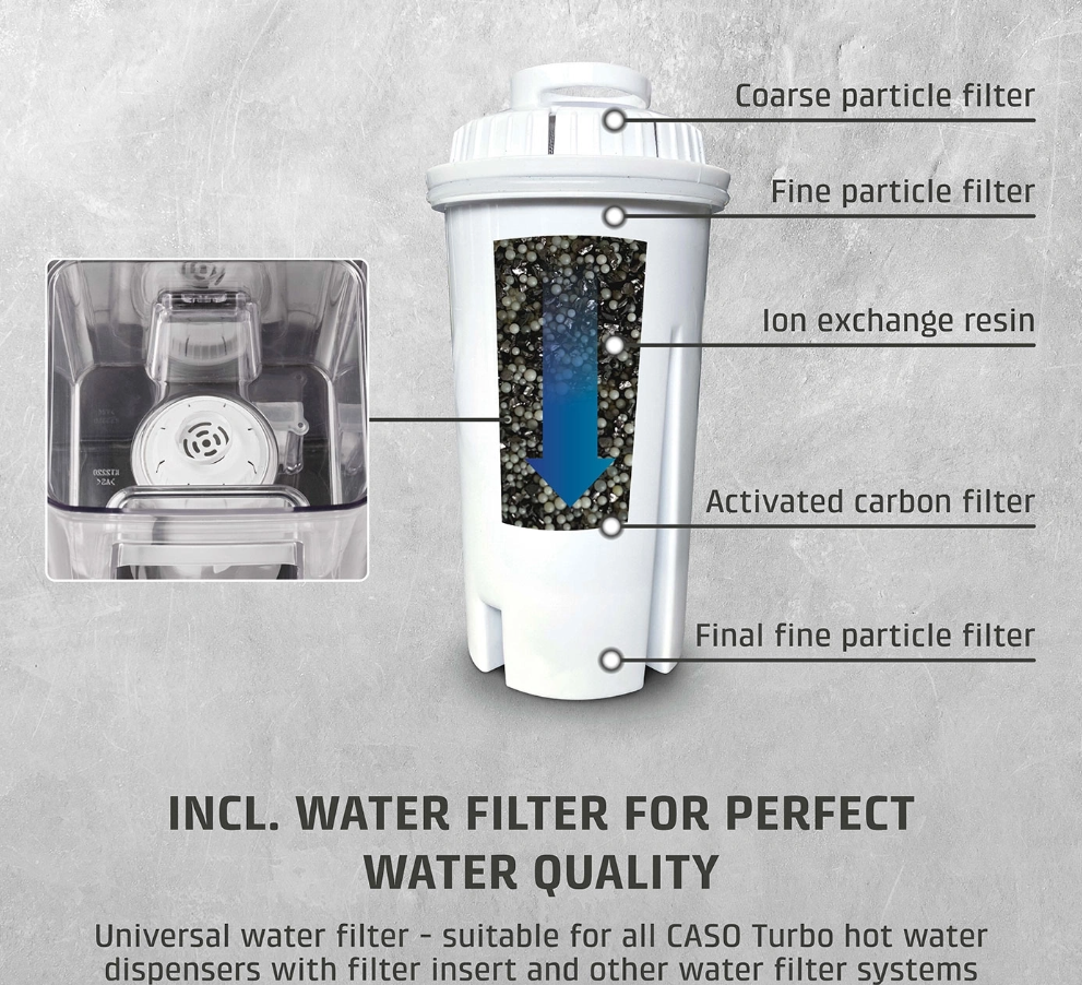 Caso | Turbo Hot Water Dispenser | HW 616 | Water Dispenser | 2600 W | 2.5 L | Plastic/Stainless Steel | Black/Stainless Steel