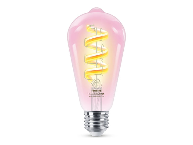 Philips Smart WiFi Filament Clear ST64 470Lm RGB | E27 | 6.3 W | RGB light | Bluetooth, Wi-Fi