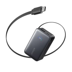 Anker Nano Power Bank 45W with Built-In Retractable USB-C Cable | A1638H11 | 10000 mAh | Black