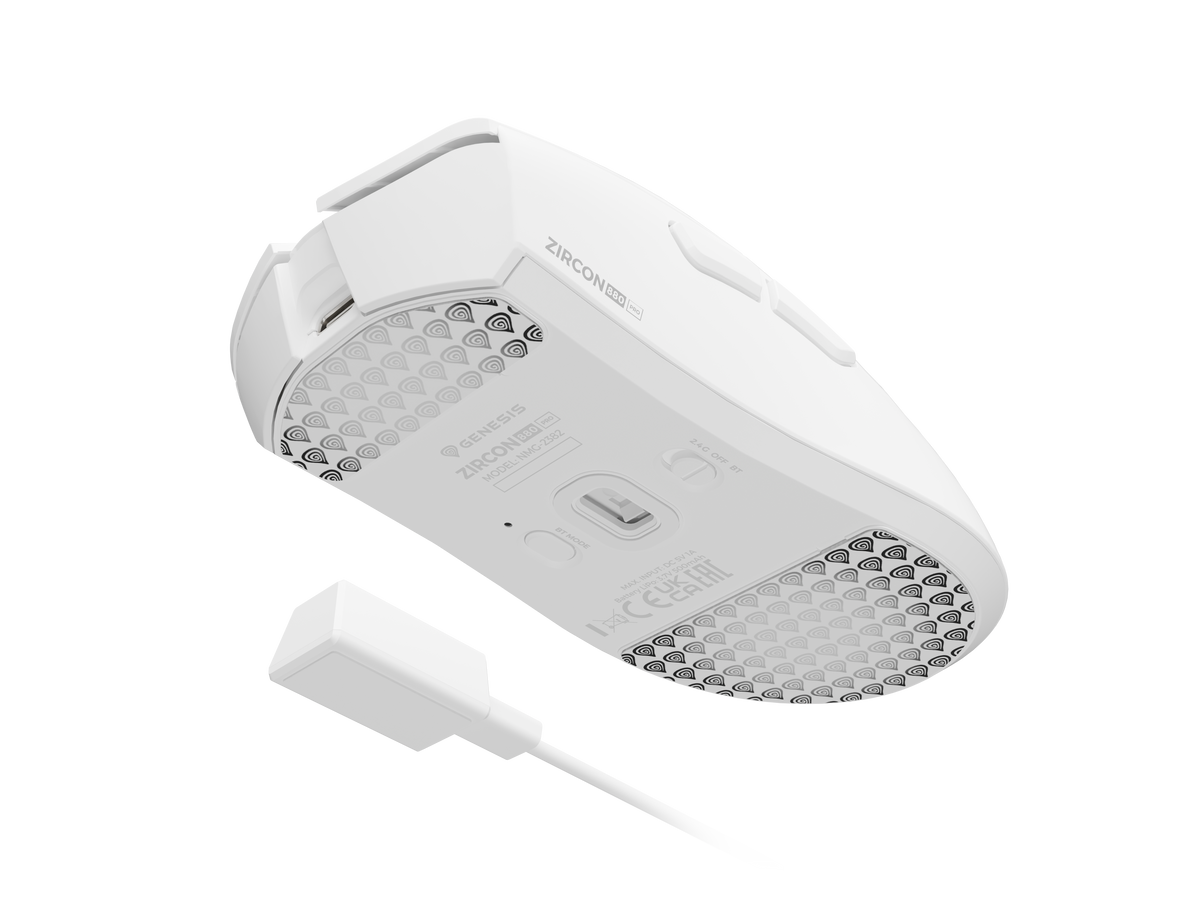 Genesis Gaming Mouse | Zircon 880 Pro 8k | Wireless | 2.4GHz, Bluetooth | White
