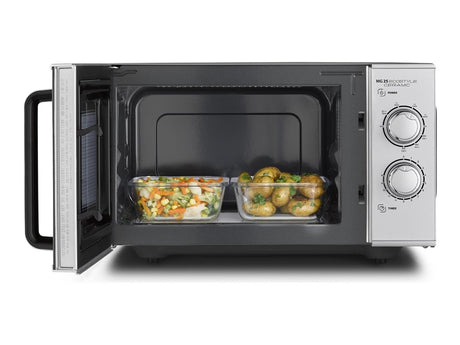 Caso | Ceramic Microwave Oven with Grill | MG 25 Ecostyle | Free standing | 900 W | 25 L | Grill | Silver
