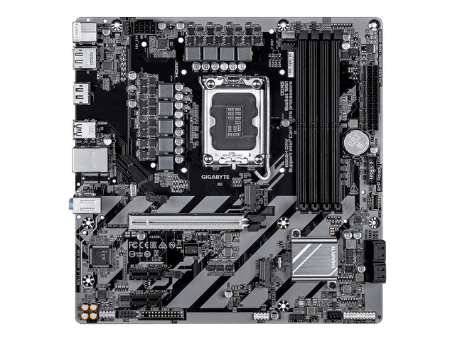 Gigabyte B860M D3W | Processor family Intel | Processor socket LGA1851 | DDR5 | Supported hard disk drive interfaces M.2, SATA | Number of SATA connectors 4