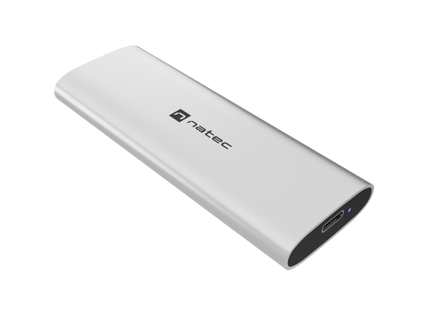 Natec | Rhino M.2 NVME Lite USB-C External, Gen 2 Steel Arctic Silver | Solid-state drive interface NVMe