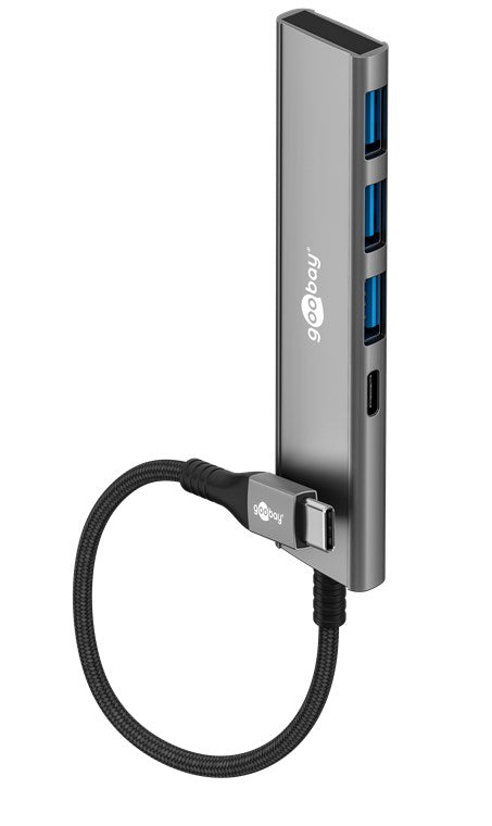 Goobay Slim 4-Port USB Hub, USB-C to USB-C/USB-A, 5 Gbit/s | 76562
