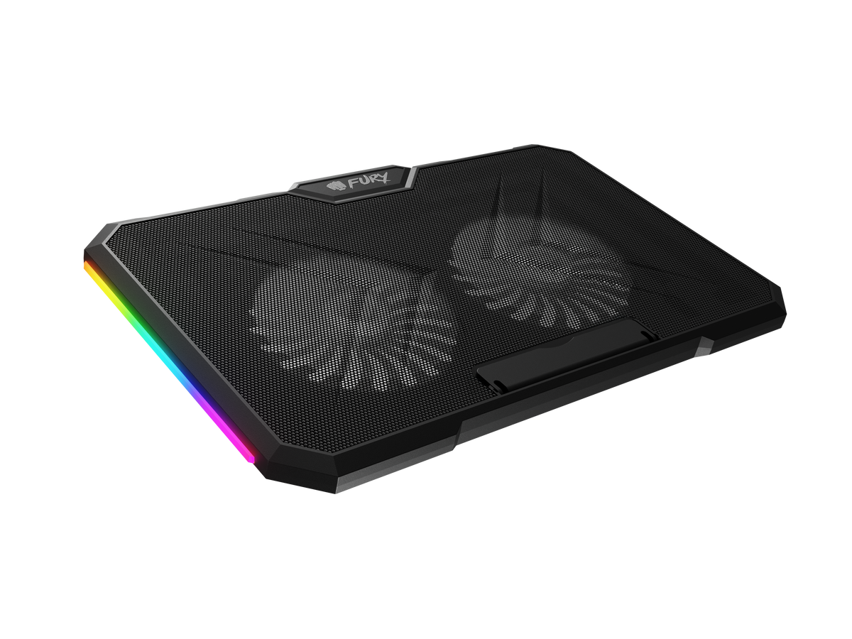 Fury Laptop Cooler Cooling Pad Fury Gunbai G3 Fans, RGB LED Light, 2 USB, 14.1-17.3"