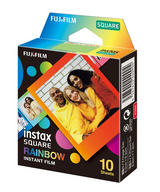 Fujifilm | Instax Square Rainbow (10) Instant Film | 72 x 86 mm | 2.4 x 2.4" Image Area; 3.4 x 2.8" Print Size | Quantity 10