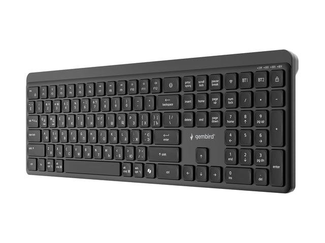 Gembird KB-WPS-03-CYRL | Keyboard | Wireless | Cyrillic | Bluetooth | Black