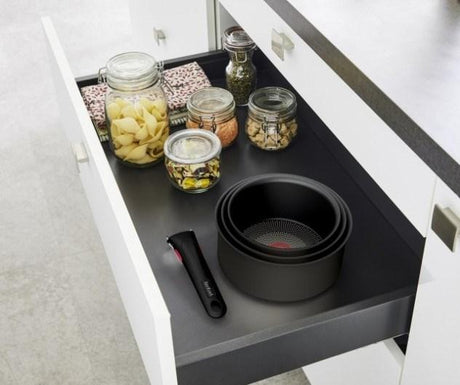 TEFAL Pot Set, 4 pcs | L7649453 Ingenio Ultimate | Aluminum | Black
