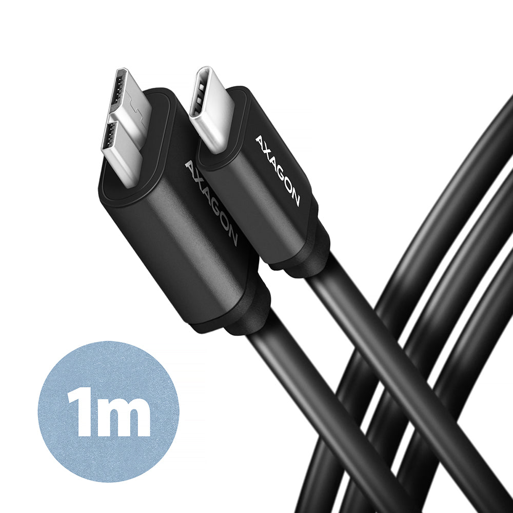 AXAGON | Data and power suply cable, 1 m | BUMM3-CM10AB | USB Type C to USB Type Micro-B