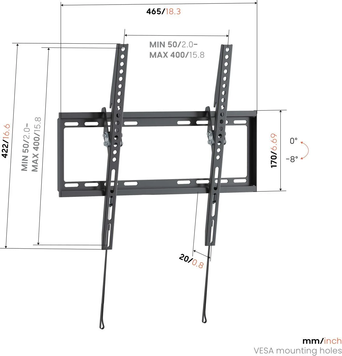 Vogels Wall mount | UP 4013 Tilting TV Wall Mount M | 32-65 " | Tilt | Maximum weight (capacity) 45 kg | Black