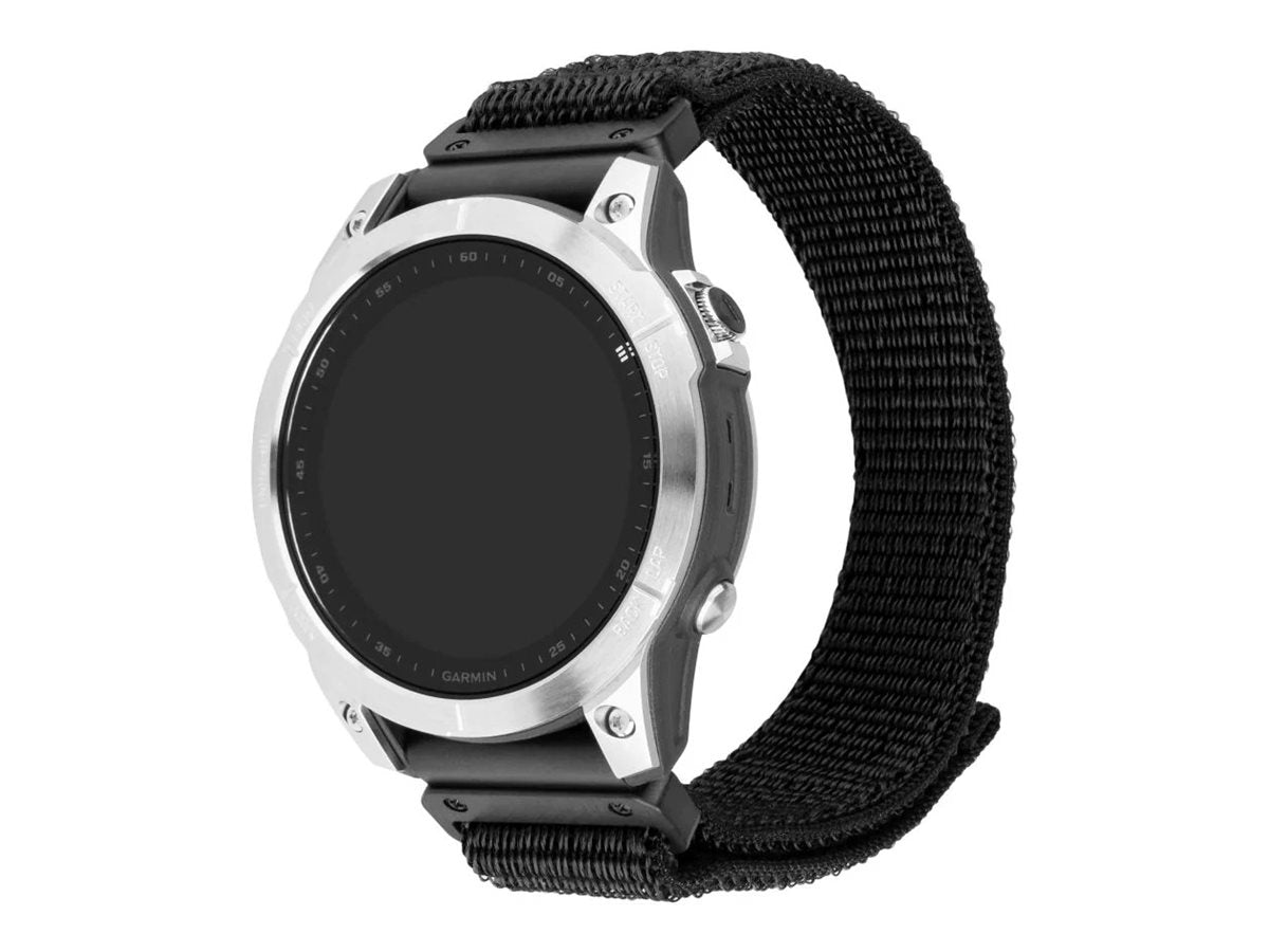 Fixed | Sporty Strap for Garmin QuickFit 22mm | 160-210 mm | Nylon | Black