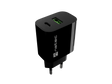 Natec Ribera USB Charger 1X USB-A + 1X USB-C 20W, Black