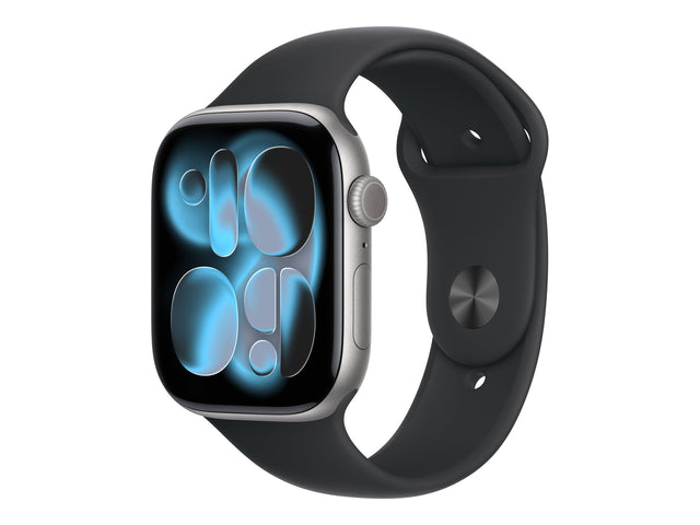 Apple Watch Series 11 GPS + Cellular 46mm Space Grey Aluminium Case with Black Sport Band - M/L | Apple