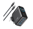 Anker Charger (100W, 3 Ports, Smart Display) with USB-C Cable