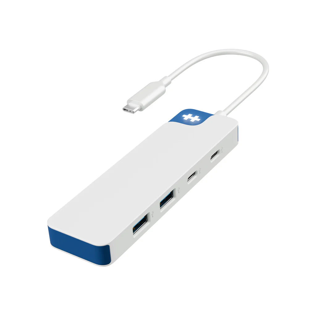 Hyper HyperDrive Flex 4 Port USB-C Combo Hub, White/Blue | HD5200BUGL