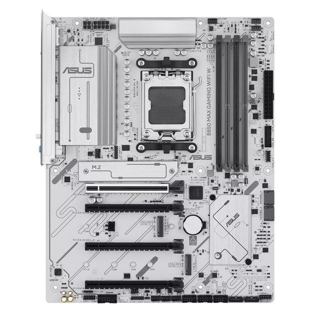 Asus B850 MAX GAMING WIFI W | Processor family AMD | Processor socket AM5 | DDR5 | Supported hard disk drive interfaces SATA, M.2 | Number of SATA connectors 4
