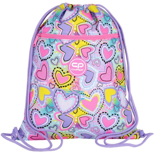Maišelis sportinei aprangai CoolPack Vert Pastel Hearts