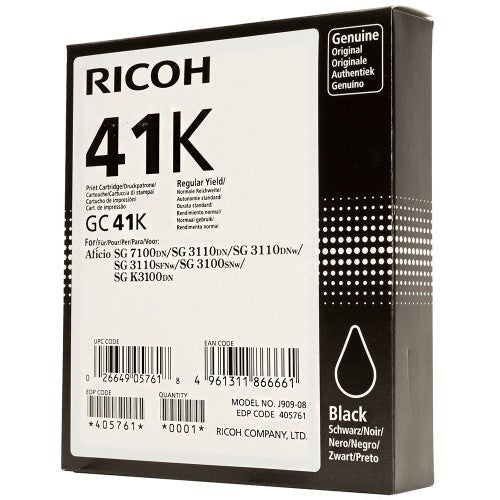 Ricoh GC41K (405761) Rašalinė kasetė, Juoda