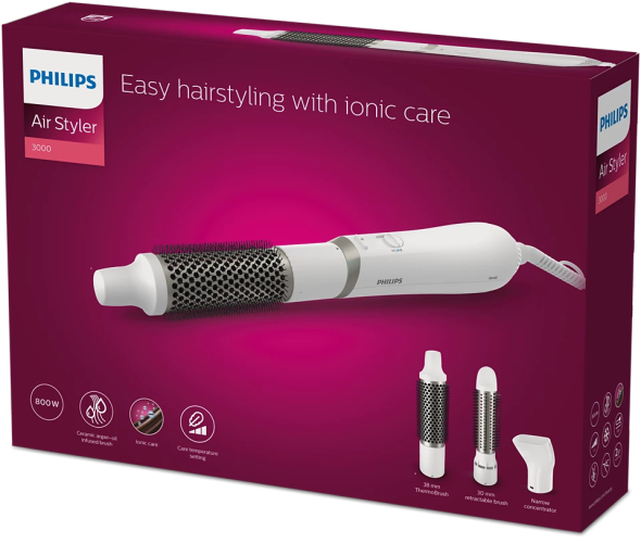 Philips | Hair Styler | BHA303/00 3000 Series | Warranty 24 month(s) | Ion conditioning | Number of heating levels 3 | 800 W | White