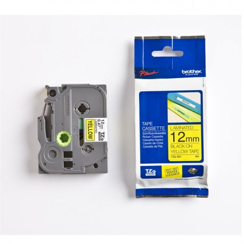 Brother | TZe-631 Laminated Tape | Black on Yellow | TZe | 8 m | 1.2 cm