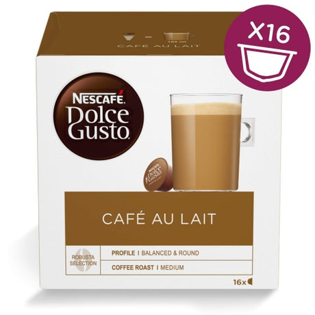 Nescafe Dolce Gusto Cafe Au Lait Kava, 16 kapsulių dėžutėje