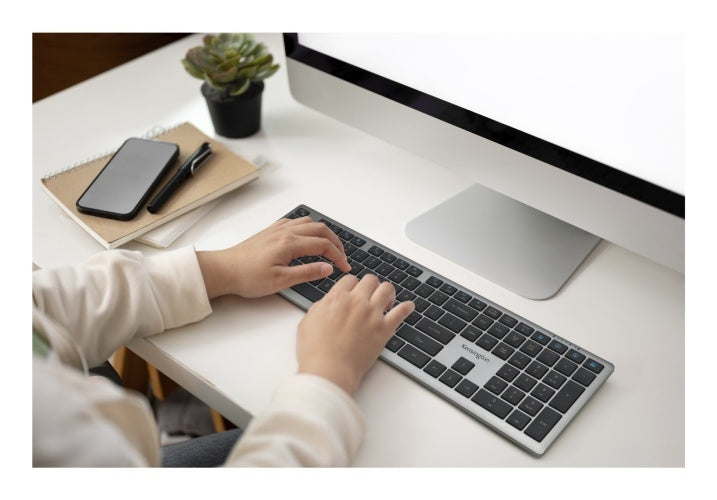 Kensington KB535 EQ Rechargeable Multi-Device Full Size Klaviatūra RF+BT, US, Space Grey